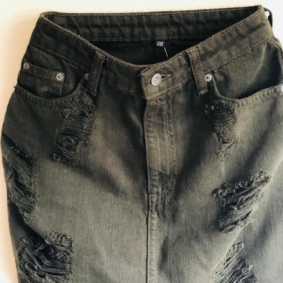 Carmar Army Green Denim Skirt NWT 26 - Picture 3 of 5
